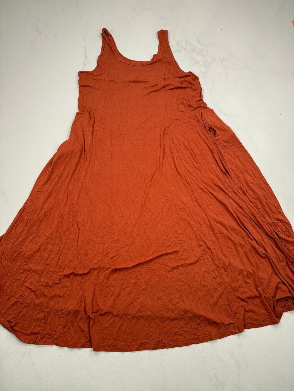 Ava & Viv Maxi Dress Orange Modern Crinkled - Womens 2X